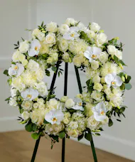 White Garden Sympathy Wreath - Luxury Collection