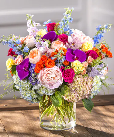 Spring Garden Showcase Vase by Carithers Flowers