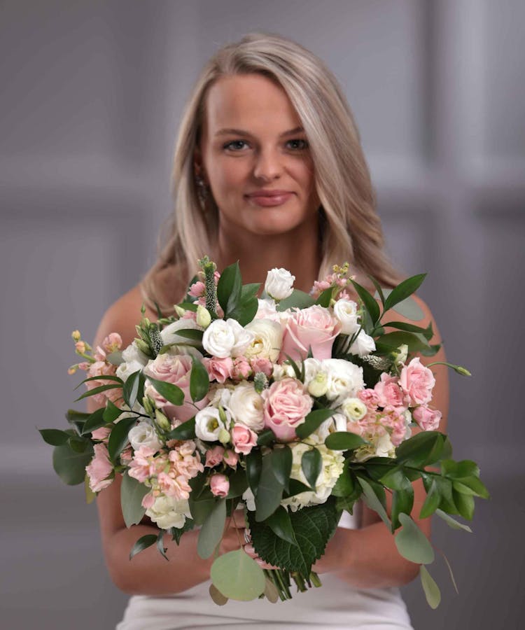 Pink And White Garden Bridal Bouquet 0071
